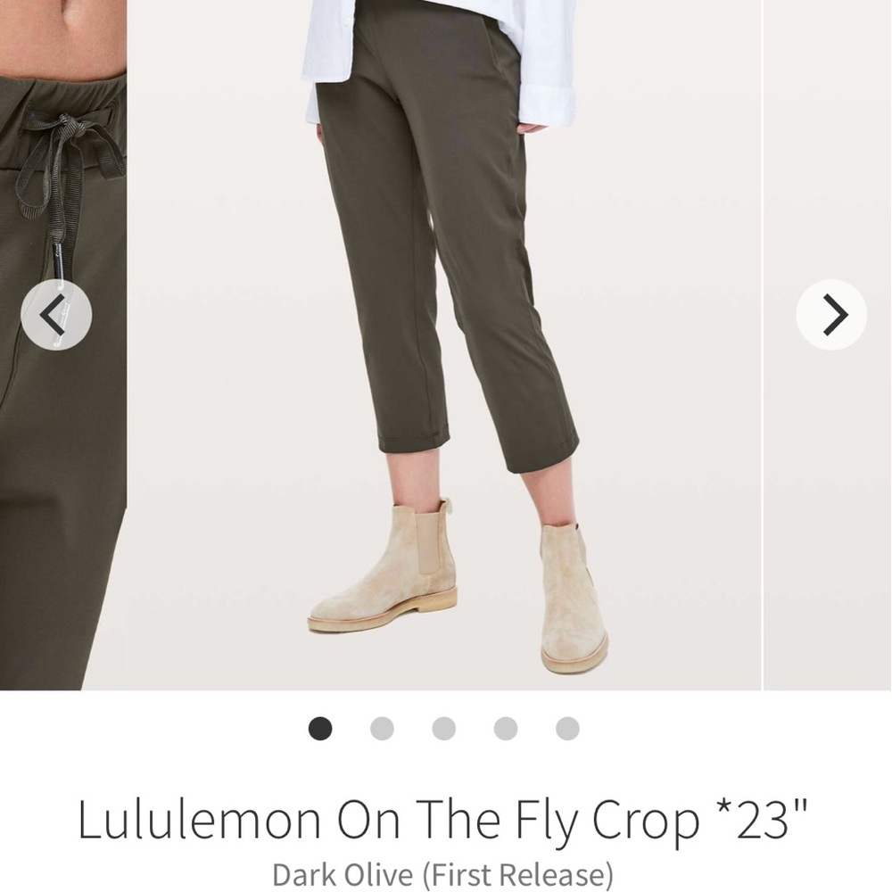 Lululemon On The Fly Crop *23" - Dark Olive 6
